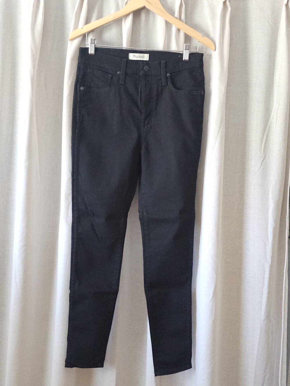 Madewell 10” High Rise Skinny Jeans Black Womens Size 28
